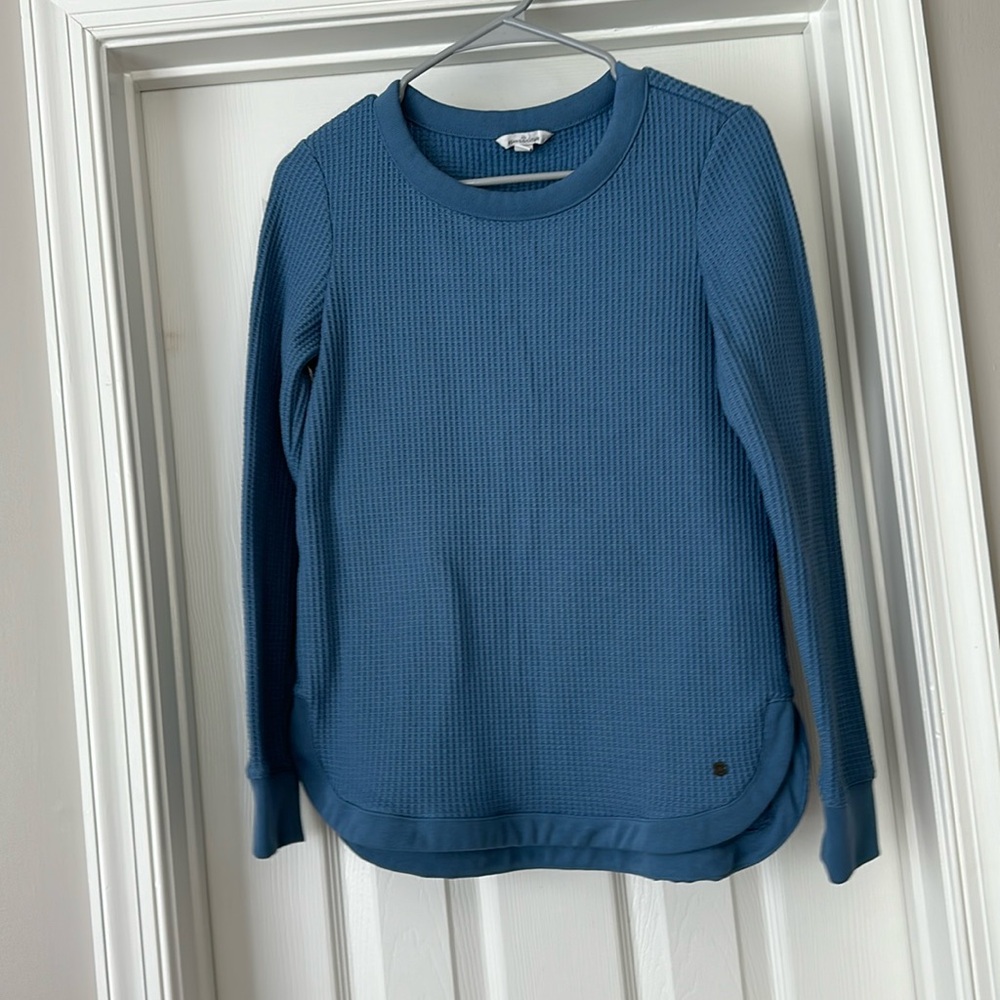 LL Bean signature waffle weave brushed back top